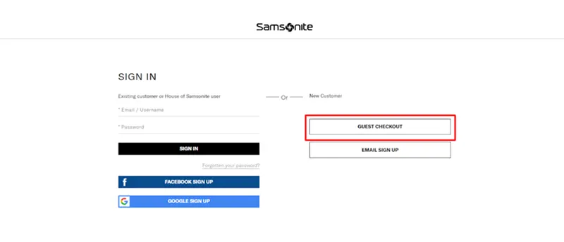 Guest checkout options