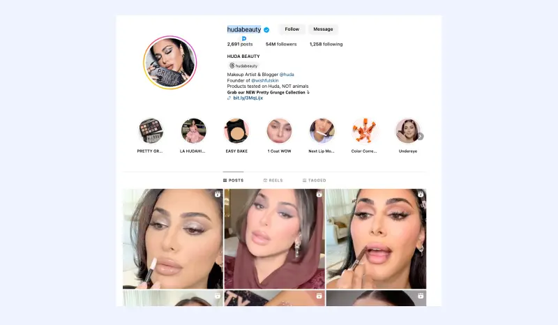 Influencer Marketing huda beauty